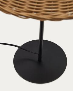 Stolní lampa s ratanovým stínidlem v černo-přírodní barvě (výška 50 cm) Urania – Kave Home