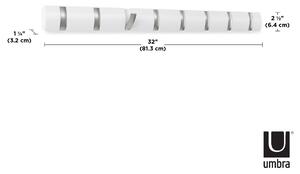 Umbra, Dřevěný věšák na zeď Flip 8 s kovovými háčky | bílý