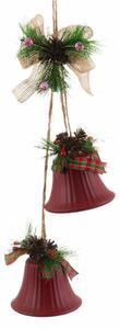 BigBuy Christmas Vánoční ozdoba Červený Vícebarevný Zvony 14 x 9 x 47 cm