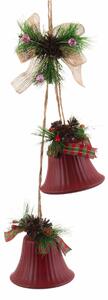 BigBuy Christmas Vánoční ozdoba Červený Vícebarevný Zvony 14 x 9 x 47 cm