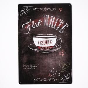Kovová cedule Flat White Coffee