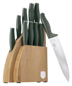 Sada nožů se stojanem BAMBOO 10 ks Matte Green Collection