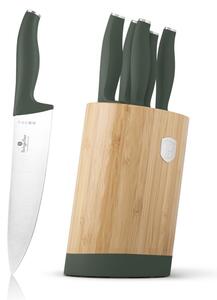 Sada nožů se stojanem BAMBOO 6 ks Matte Green Collection