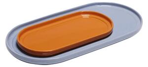 Hübsch - Amare Serving Podnos Set of 2 Light Blue/Oranžová