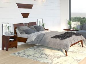 Zvýšená postel Wolomin - borovice Odstín moření: Ořech, Rozměr: 120x200