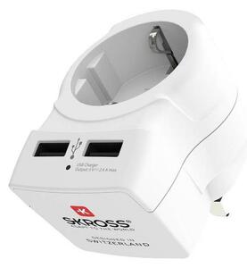 Solight PA28USB - Cestovní adaptér pro UK 230V + 2x USB port