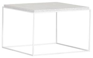 KONFERENČNÍ STOLEK, bílá, kov, kámen, 60/60/40 cm Boxxx, Online Only