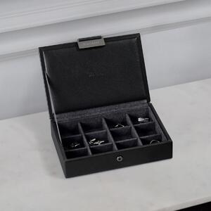 Stackers, Pánská šperkovnice Black Lidded Mini Cufflink Box | černá 75423