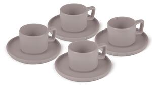 Sada hrnků na espresso s podšálkem 8 ks 100 ml Taupe Collection