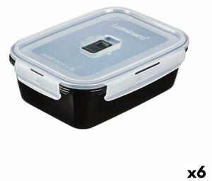 Hermetická obědová krabice Luminarc Pure Box Černý 1,22 L Sklo (6 kusů)