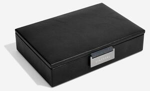 Stackers, Pánská šperkovnice Black Lidded Mini Cufflink Box | černá 75423