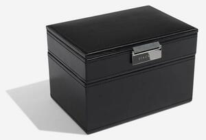 Stackers, pánská šperkovnice 2 v 1 Black Cufflink & Watch Box | černá