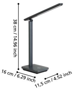 Eglo 900957-LED Stmívatelná nabíjecí stolní lampa INIESTA 3,6W/5V 1800mAh šedá