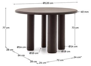 Kulatý jídelní stůl ø 120 cm Mailen – Kave Home