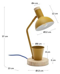 Stolní lampa v hořčicové barvě s kovovým stínidlem (výška 37 cm) Katia – Kave Home