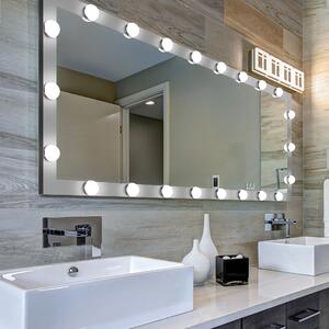 MMIRO, F2-S, Stojací hollywoodské make-up zrcadlo s osvětlením 160 x 60 cm | stříbrná F2-S