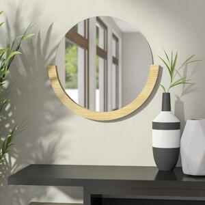 Umbra, Kulaté nástěnné zrcadlo s dřevěným rámečkem Mira | přírodní