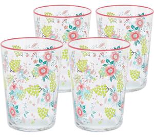 4dílná sada sklenic Flowers & Fruits 510 ml, růžová