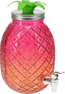 EH Nápojový dávkovač skleněný 4,5 l, růžová