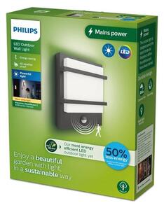 Philips - LED Venkovní nástěnné svítidlo se senzorem PETRONIA LED/3,8W/230V IP44