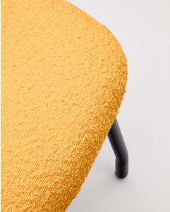 Taburet z textilie bouclé v hořčicové barvě Belina – Kave Home