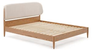 Dvoulůžková postel z jasanového dřeva s roštem v béžovo-přírodní barvě 160x200 cm Octavia – Kave Home
