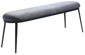 Šedá sametová lavice Unique Furniture Gain 140 cm