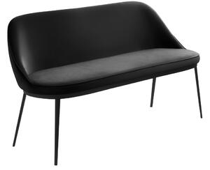 Černá koženková jídelní lavice Unique Furniture Gain 144 cm