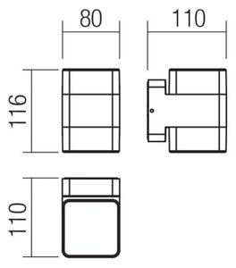 Redo 90492 - LED Venkovní nástěnné svítidlo TOK LED/14,8W/230V IP44 antracit