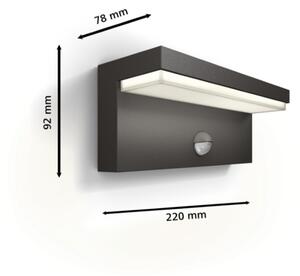 Philips - LED Venkovní nástěnné svítidlo se senzorem BUSTAN LED/3,8W/230V IP44