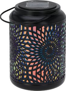 Solární LED lampa Mandala černá, 18 cm, teplá bílá