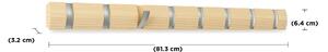 Umbra, Dřevěný věšák na zeď Flip 8 s kovovými háčky | přírodní