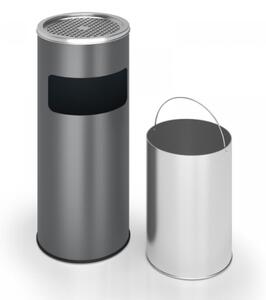 Odpadkový koš s popelníkem, 17 l, antracit