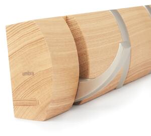 Umbra, Dřevěný věšák na zeď Flip 5 s kovovými háčky | přírodní