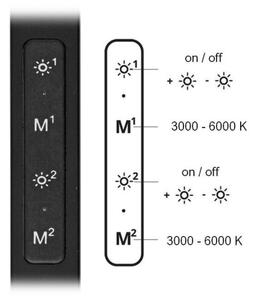 Ecolite LU19WT-CR-LED Stmívatelná stolní lampa SPACE LED/8W + LED/11W/230V černá
