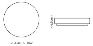 Ecolite W3090-18W - LED Koupelnové stropní svítidlo LIRA LED/18W/230V IP44