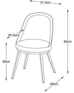 Šedá sametová jídelní židle Unique Furniture Gain