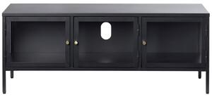 Černý kovový TV stolek Unique Furniture Carmel 132 x 40 cm