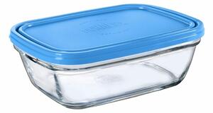 Obdélníkový svačinový box na zavírání Duralex Freshbox Modrý 1,1 L