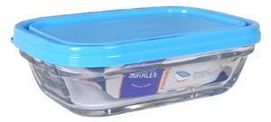 Obdélníkový svačinový box na zavírání Duralex Freshbox Modrý 400 ml