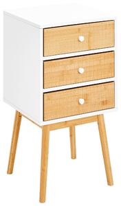 NOČNÍ STOLEK, borovice, přírodní barvy, bílá, 40/76/40 cm Xora, Online Only