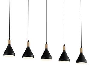 Lindby - Arina Závěsné Světlo Black/Wood