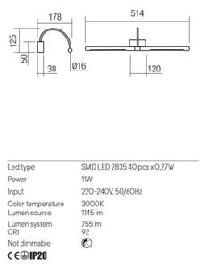 Redo 01-3466 - LED Obrazové svítidlo KENDO LED/11W/230V 51,4 cm CRI 92 bílá