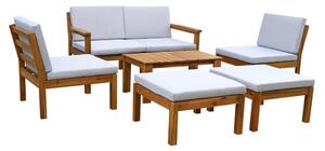 KONDELA Zahradní set, akáciové dřevo, světle šedá/přírodní, VALDEZ