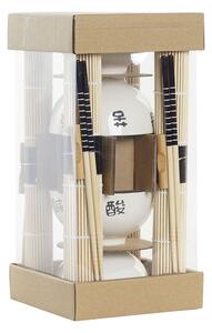 Sada na sushi DKD Home Decor Bambus Kamenina Bílý Orientální 14,5 x 14,5 x 31 cm (16 Kusy)