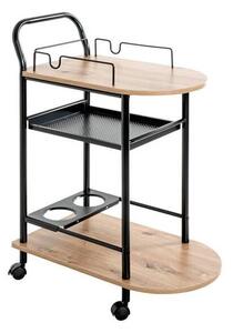 SERVÍROVACÍ VOZÍK, černá, barvy dubu, 65/35/83 cm XXXL, Online Only