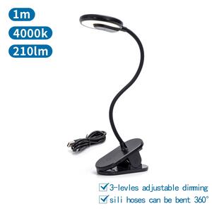 Aigostar -LED Stmívatelná nabíjecí stolní lampa s klipem LED/3W/5V 1800mAh černá