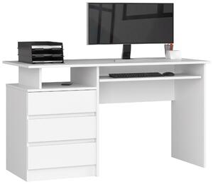 Ak furniture Volně stojící psací stůl CLP 135 cm bílý