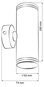 Nástěnné bodové svítidlo PARIS 2xGU10/10W/230V IP20 černá