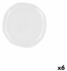 14942 Plochá Mísa Ariane Earth Bílý Keramický 25 cm (6 kusů)